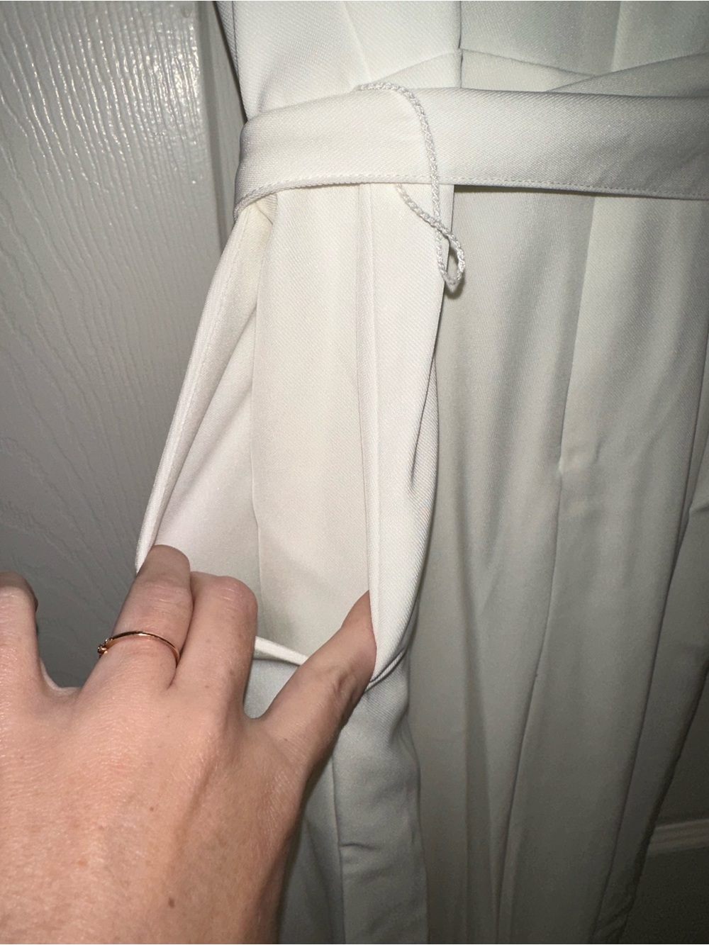 Nine West White Spaghetti-Strap Maxi Dress with Tie Waist - Picture 4 of 4